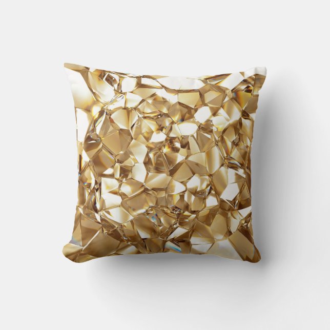 3D abstract crystal gold texture. Cushion (Front)