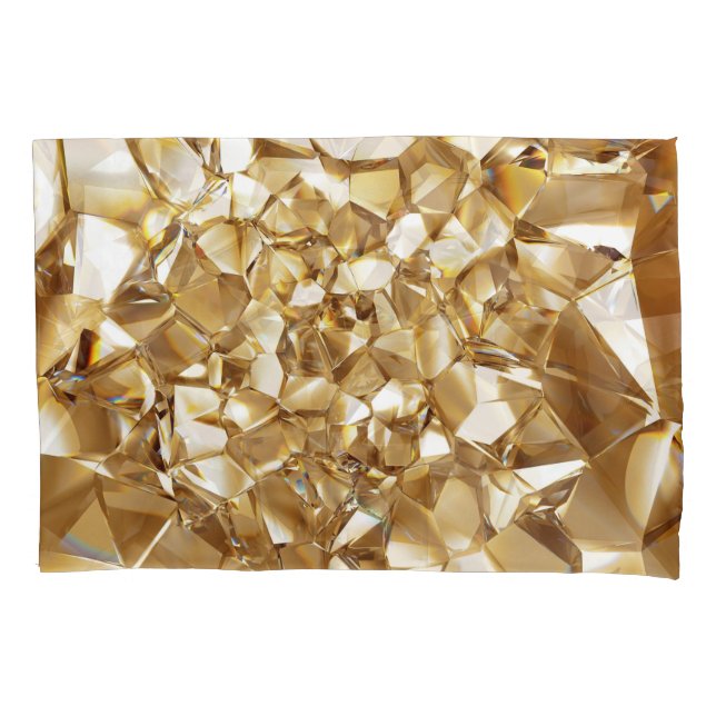3D abstract crystal gold texture. Pillowcase (Front)