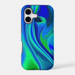 3D Abstract in green blue purple