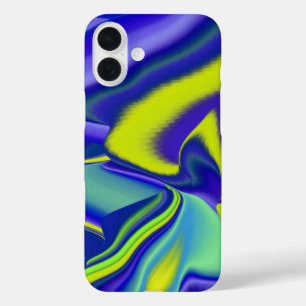 3D Abstract in green blue purple iPhone 16 Plus Case
