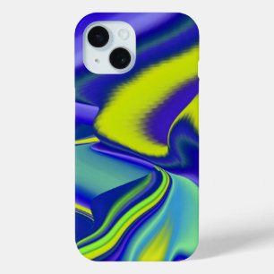 3D Abstract in green blue purple iPhone 15 Case