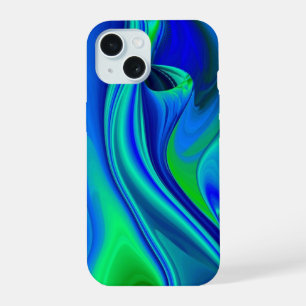 3D Abstract in green blue purple iPhone 15 Case