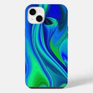3D Abstract in green blue purple iPhone 14 Plus Case