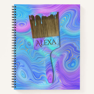 3D Abstract Paint Brush   Notebook