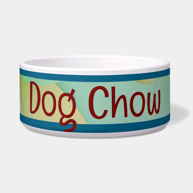 3D Abstract Pet Bowl with DOG CHOW Text (Front)