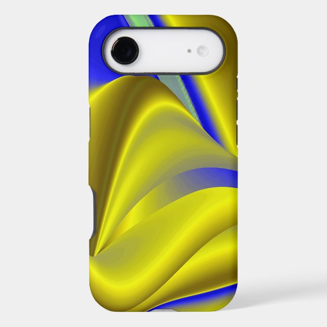 3D Abstract Rainbowart in Gold Yellow Blue (Back)