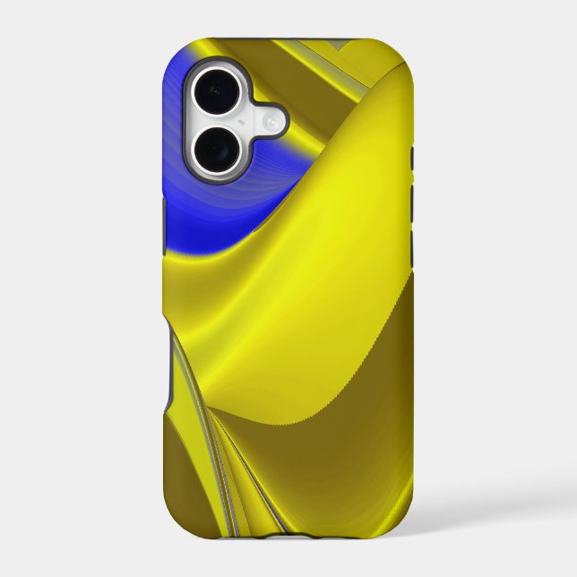 3D Abstract Rainbowart in Gold Yellow Blue (Back)