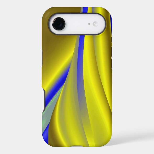3D Abstract Rainbowart in Gold Yellow Blue (Back)