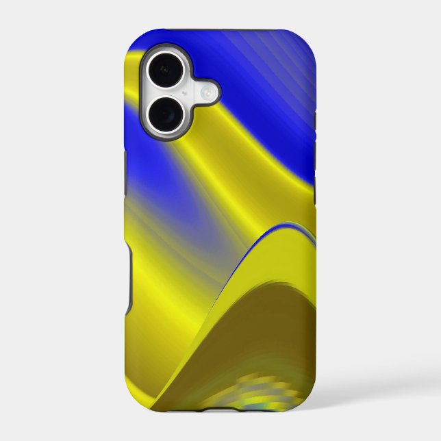 3D Abstract Rainbowart in Gold Yellow Blue (Back)