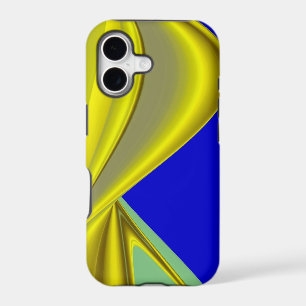 3D Abstract Rainbowart in Gold Yellow Blue
