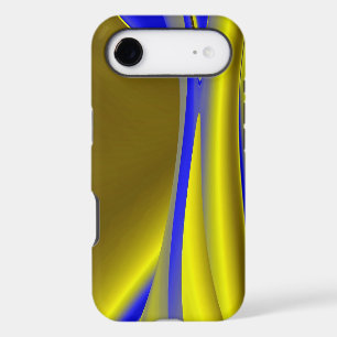 3D Abstract Rainbowart in Gold Yellow Blue