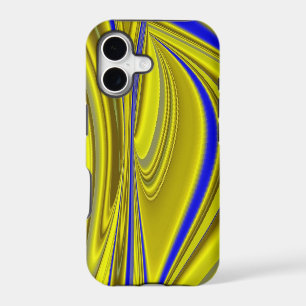 3D Abstract Rainbowart in Gold Yellow Blue