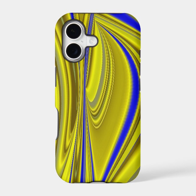 3D Abstract Rainbowart in Gold Yellow Blue (Back)