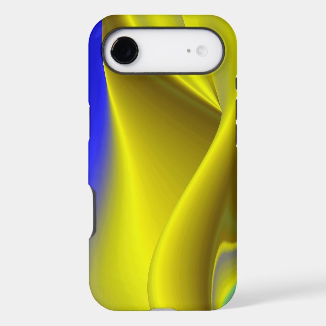 3D Abstract Rainbowart in Gold Yellow Blue (Back)