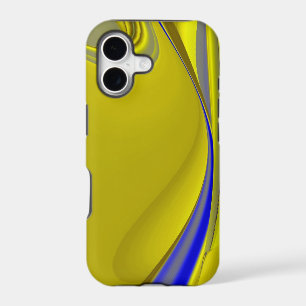 3D Abstract Rainbowart in Gold Yellow Blue