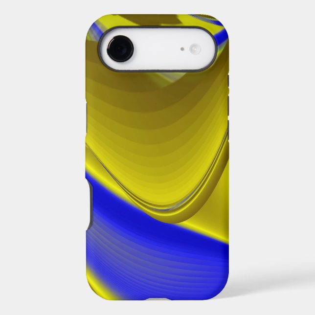 3D Abstract Rainbowart in Gold Yellow Blue (Back)