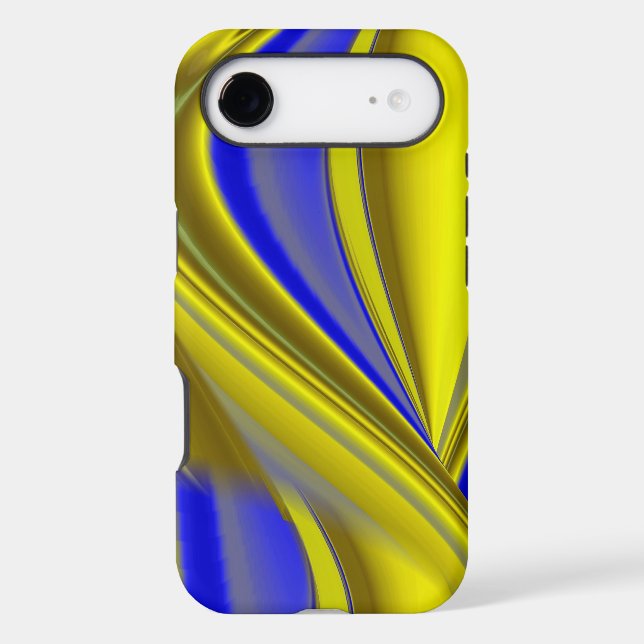 3D Abstract Rainbowart in Gold Yellow Blue (Back)