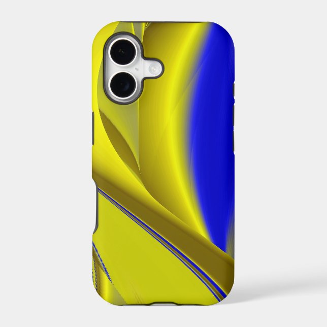 3D Abstract Rainbowart in Gold Yellow Blue (Back)