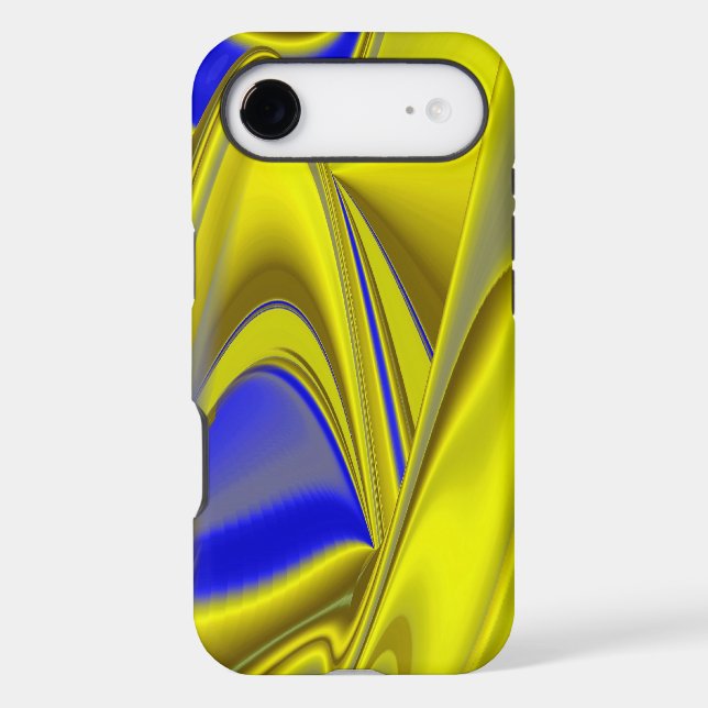 3D Abstract Rainbowart in Gold Yellow Blue (Back)