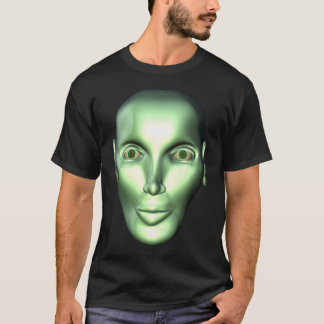 3D Alien Head Black T-shirt for SciFi Fans