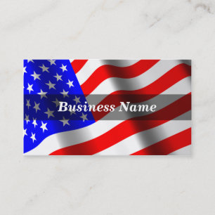 3D American Flag (RGB Colours) Business Card