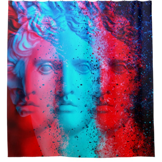 3d anaglyph effect. Covid-mutants. David Apollo. G Shower Curtain (Front)