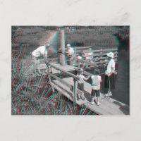 3D Anaglyph - Hampton Lode Ferry, Shropshire, UK