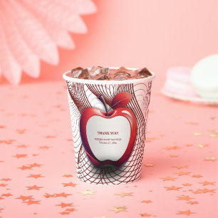 3D Apple of Our Eye Geometric Baby Shower Paper Cups