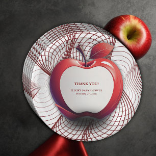 3D Apple of Our Eye Geometric Baby Shower Paper Plate