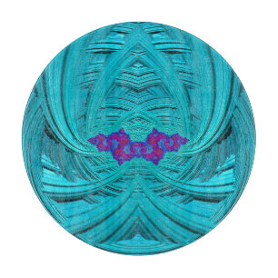 3D Aqua, Purple and Blue original design Cutting Board