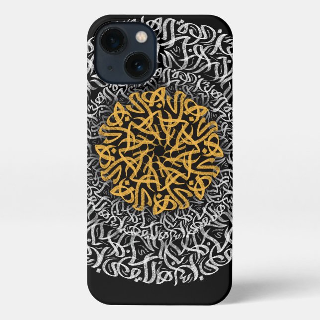 3d art arabic letters black  iPhone case (Back)