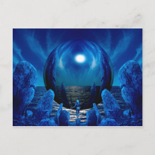 3d art blue wonder postcard