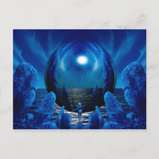 3d art blue wonder postcard