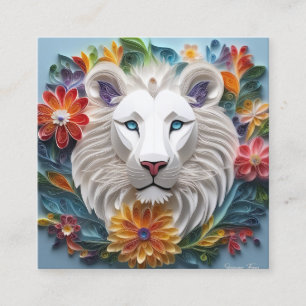 3D Art, Ethereal lion head fantasy concept art is  Square Business Card