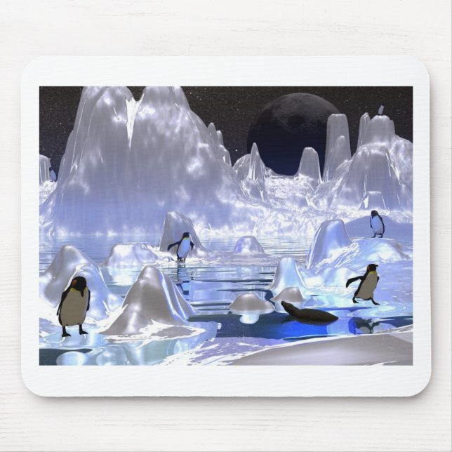 3d art penguin holiday mouse mat (Front)
