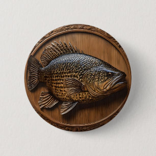 3D Australian Murray Cod Textured Print, 6 Cm Round Badge