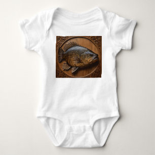 3D Australian Murray Cod Textured Print, Baby Bodysuit