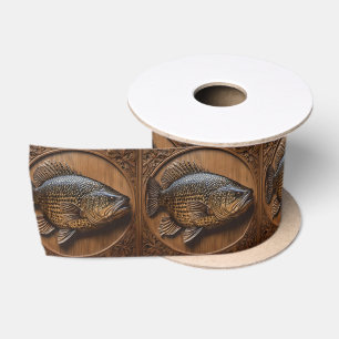 3D Australian Murray Cod Textured Print, Satin Ribbon