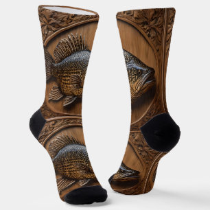3D Australian Murray Cod Textured Print, Socks