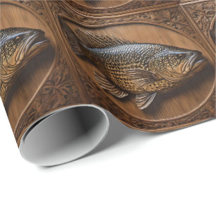 3D Australian Murray Cod Textured Print, Wrapping Paper
