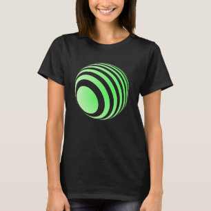 3D-Ball mit grünen Streifen - T-Shirt