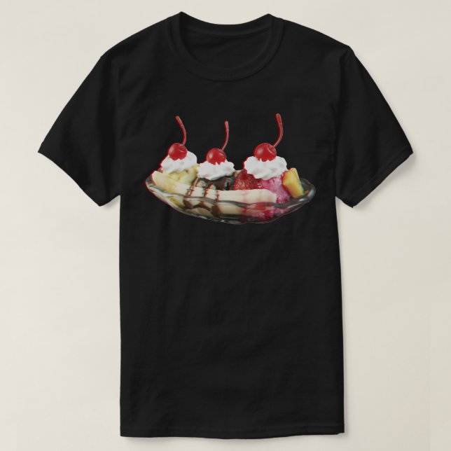 3D Banana Split colour T-Shirt (Design Front)