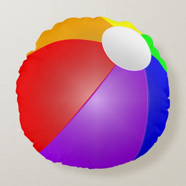 3D Beach Ball Round Cushion (Front)