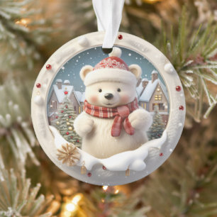 3D Bear Christmas Ornament