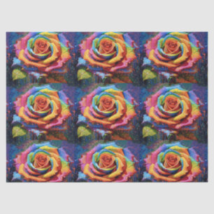 3d Beautiful Rainbow Rose Decoupage Tissue Paper