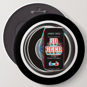 3D BEER! 6 CM ROUND BADGE