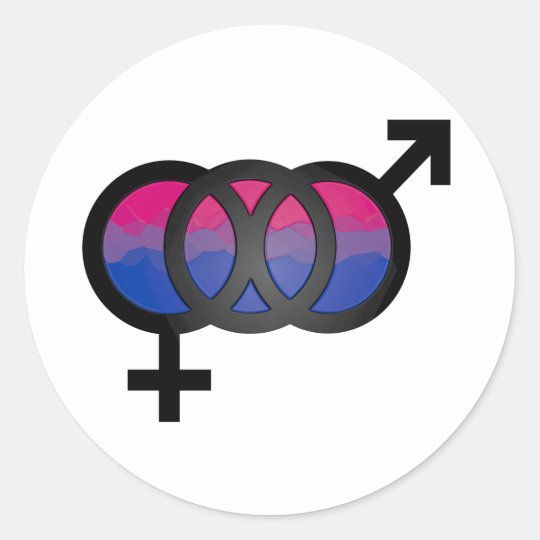 3d Bisexual Symbol Classic Round Sticker Zazzle Co Uk