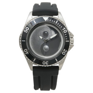 3D Black and Silver Yin Yang Watch