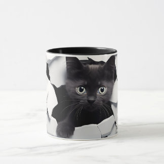 3D Black Cat Sublimation Mug Wrap