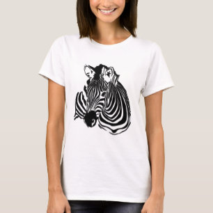 3D Black & White Zebra Head for Animal Lovers T-Shirt